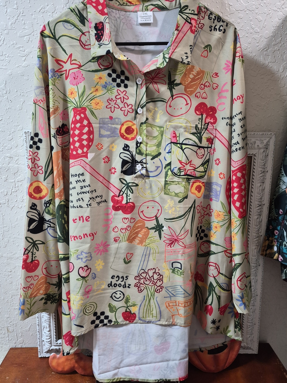 Casual Multicolor Graphic Print Woman's  FLOW tunic Shirt